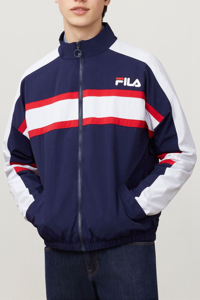 Fila Miesten Takki Carter Woven Laivastonsininen/Valkoinen/Punainen - KXOF-45631